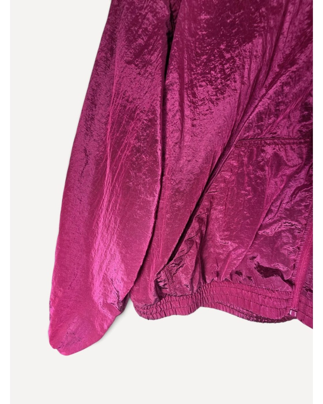 Crinkled Metallic Cropped Bomber Jacket