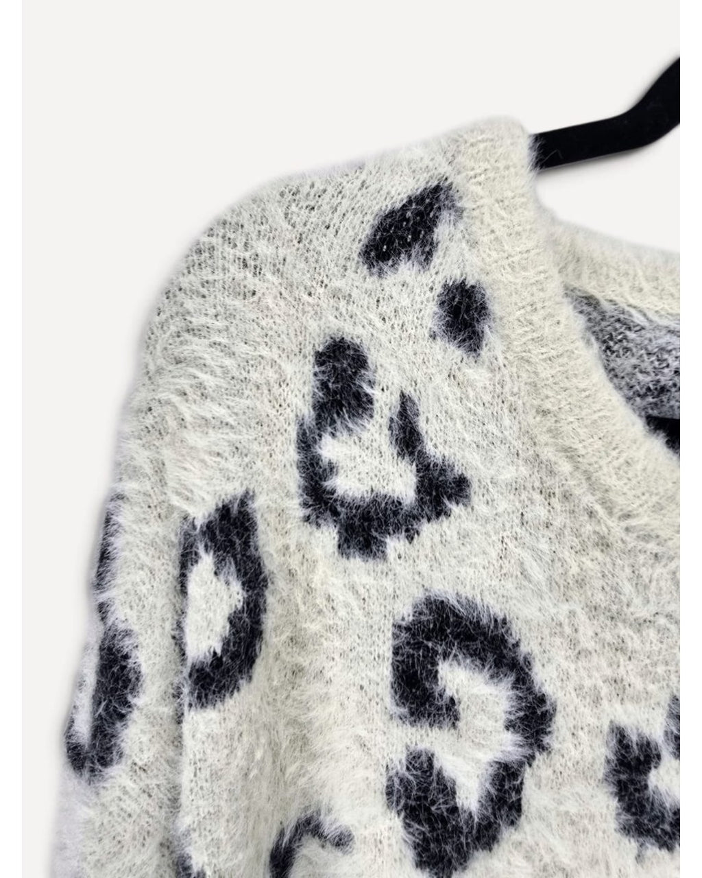 Fuzzy Leopard Print Sweater
