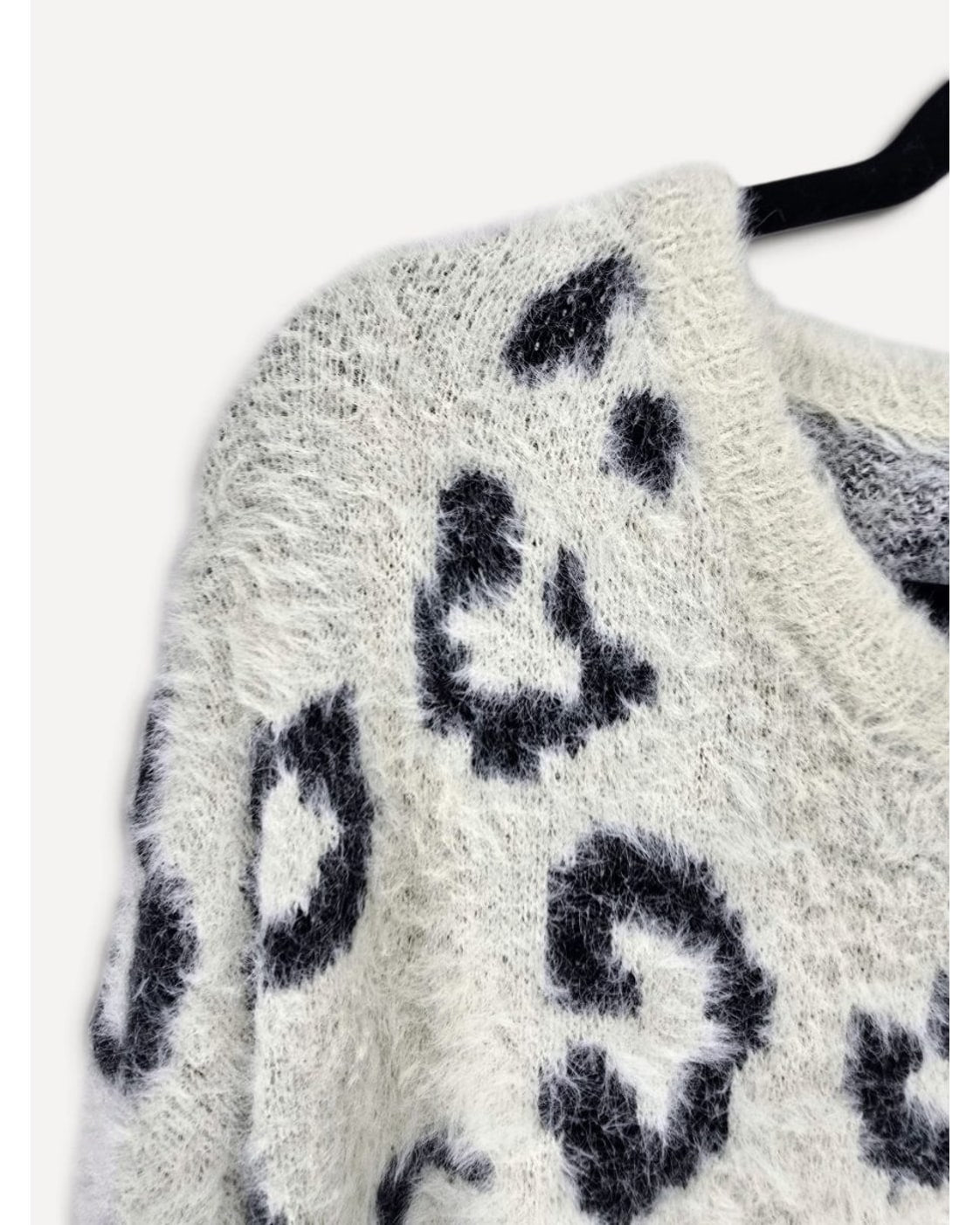Fuzzy Leopard Print Sweater