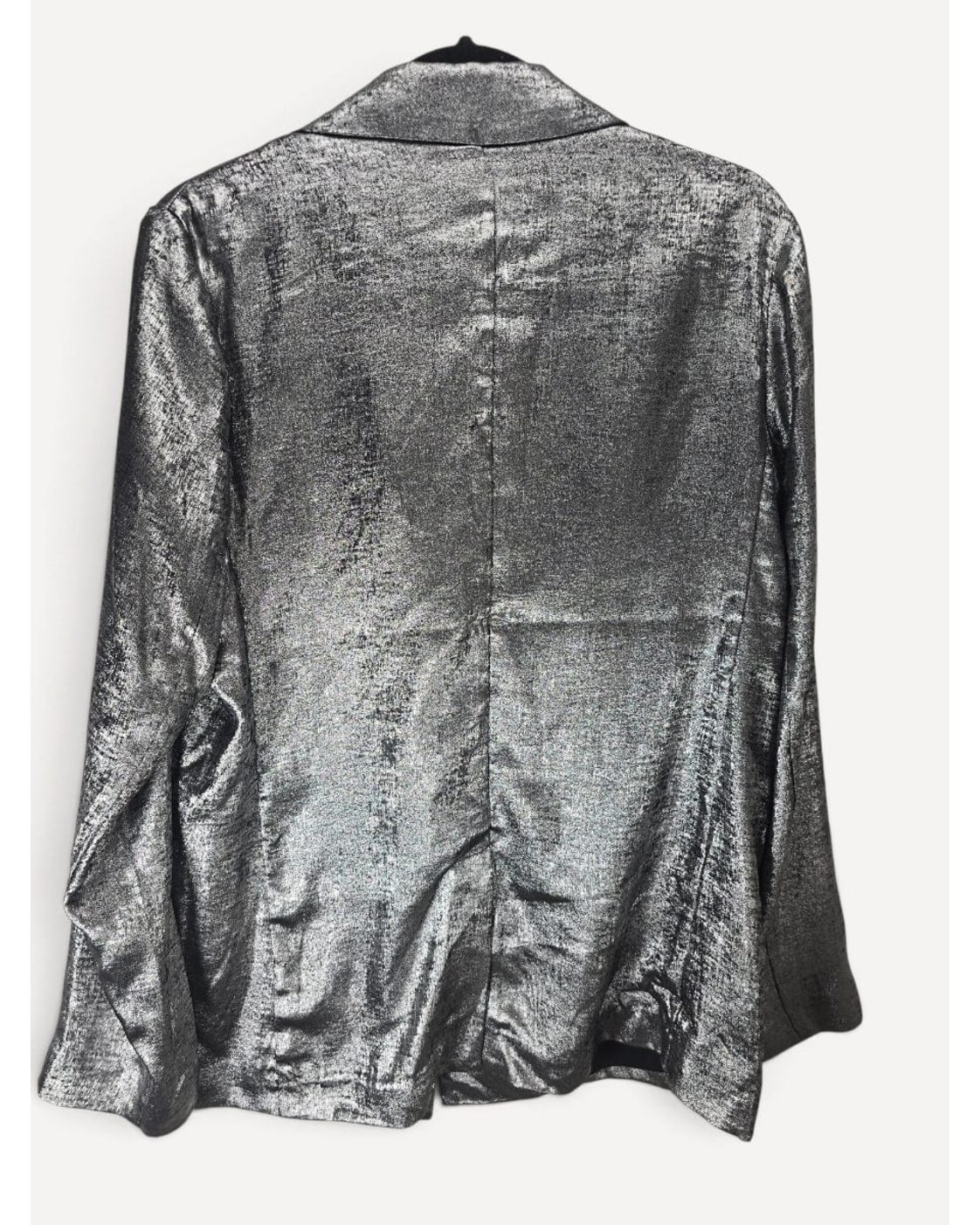Silver a new day Metallic Shimmer Blazer, size M – photo 2