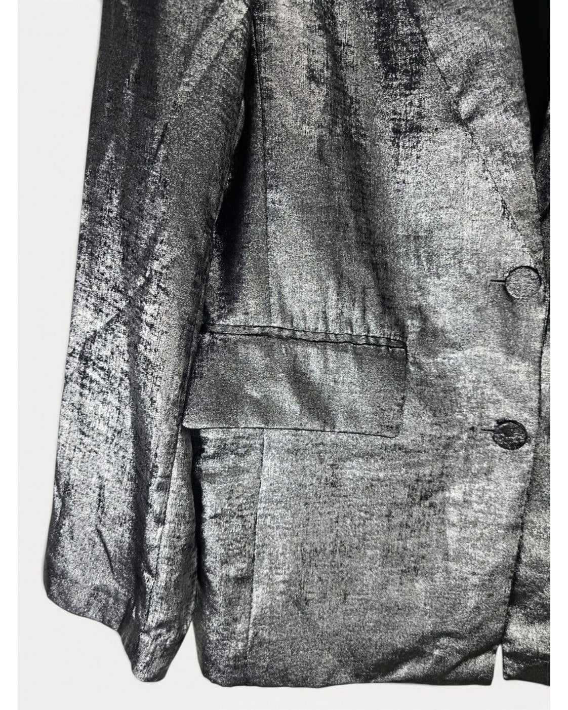 Silver a new day Metallic Shimmer Blazer, size M – photo 3