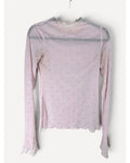 sweet generis Heart Print Mesh Top