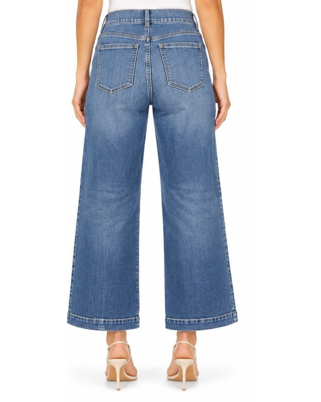 Blue SPANX EveryWear Pull-On Cropped Flare Jeans, size M – photo 2