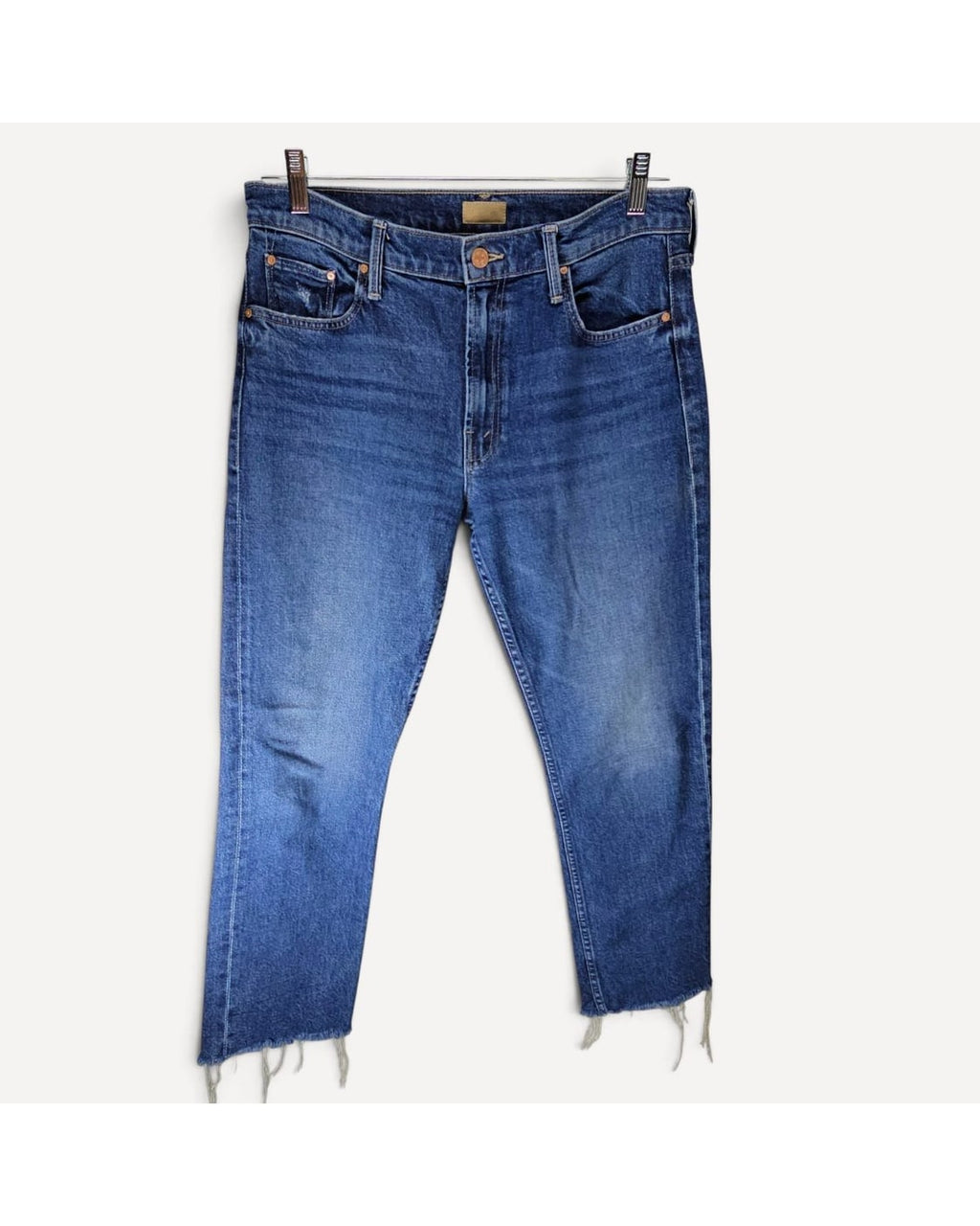 MOTHER The Mid Rise Rider Ankle Fray Jeans