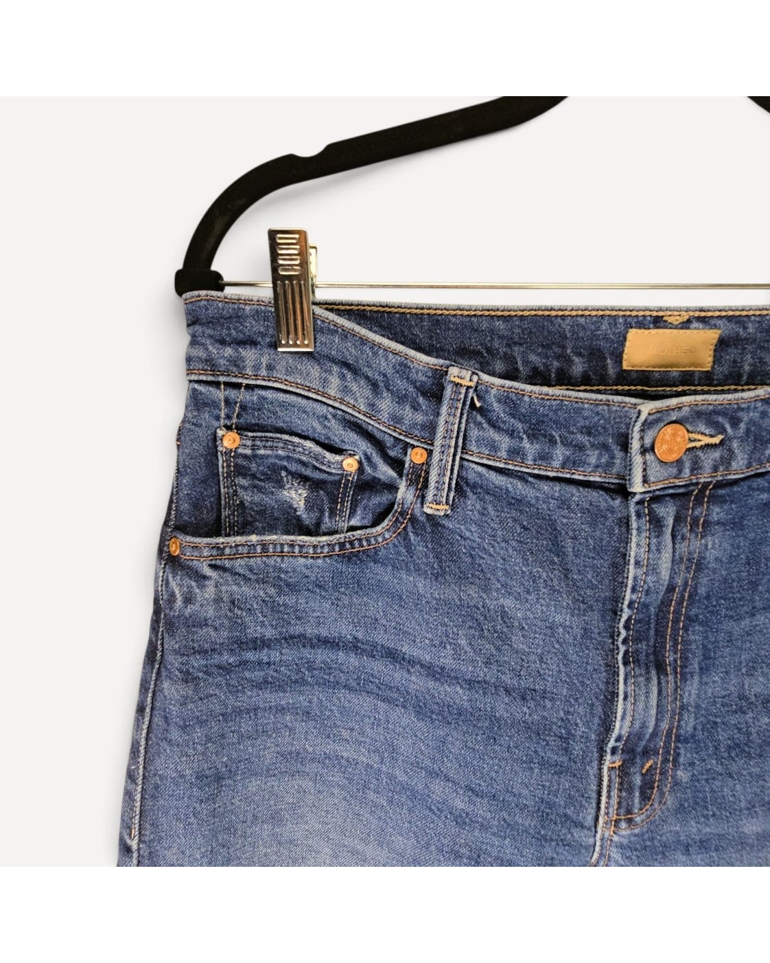 MOTHER The Mid Rise Rider Ankle Fray Jeans