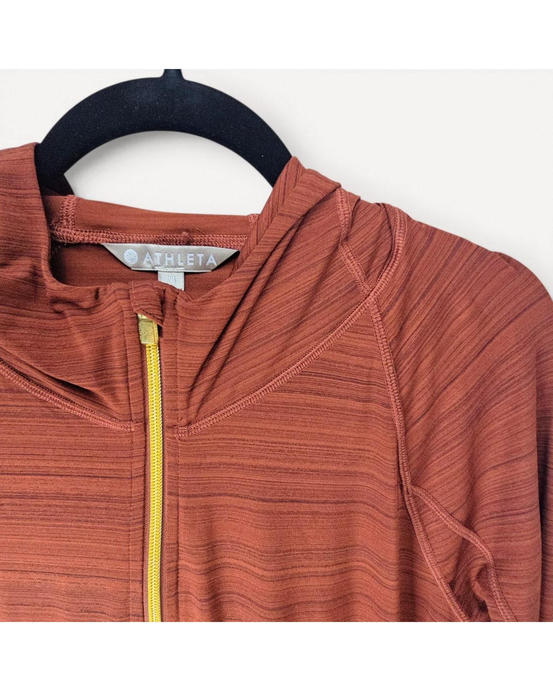 Orange Athleta Full-Zip Hooded Jacket, size M – photo 5