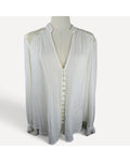 Free People Lace Yoke Button-Front Blouse