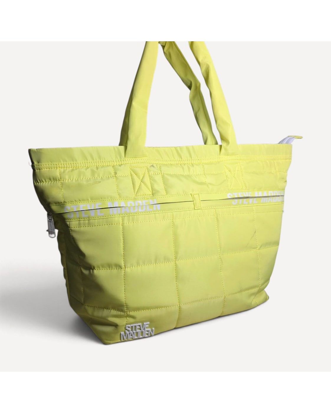 Yellow Steve Madden Quilted Logo Tote