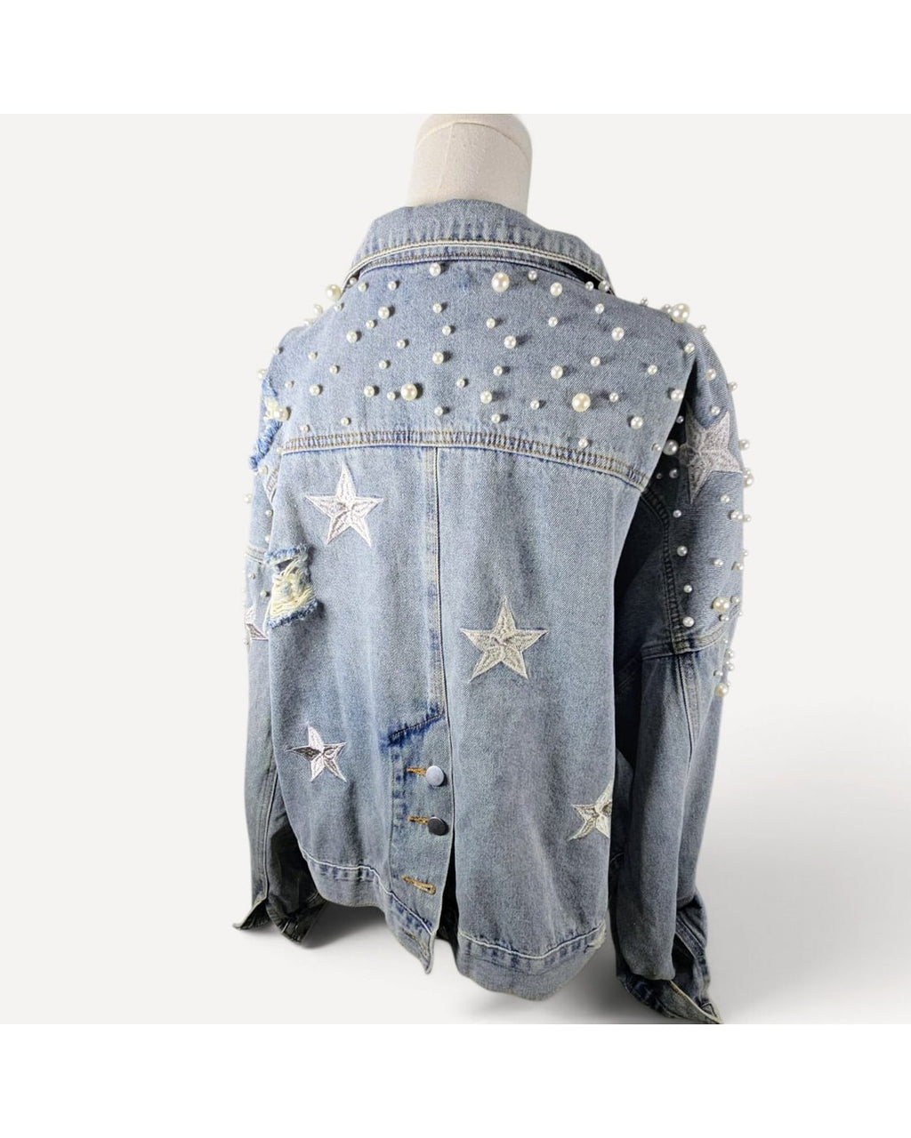 VICI Pearl Embellished Star Denim Jacket - Style# FWJ16