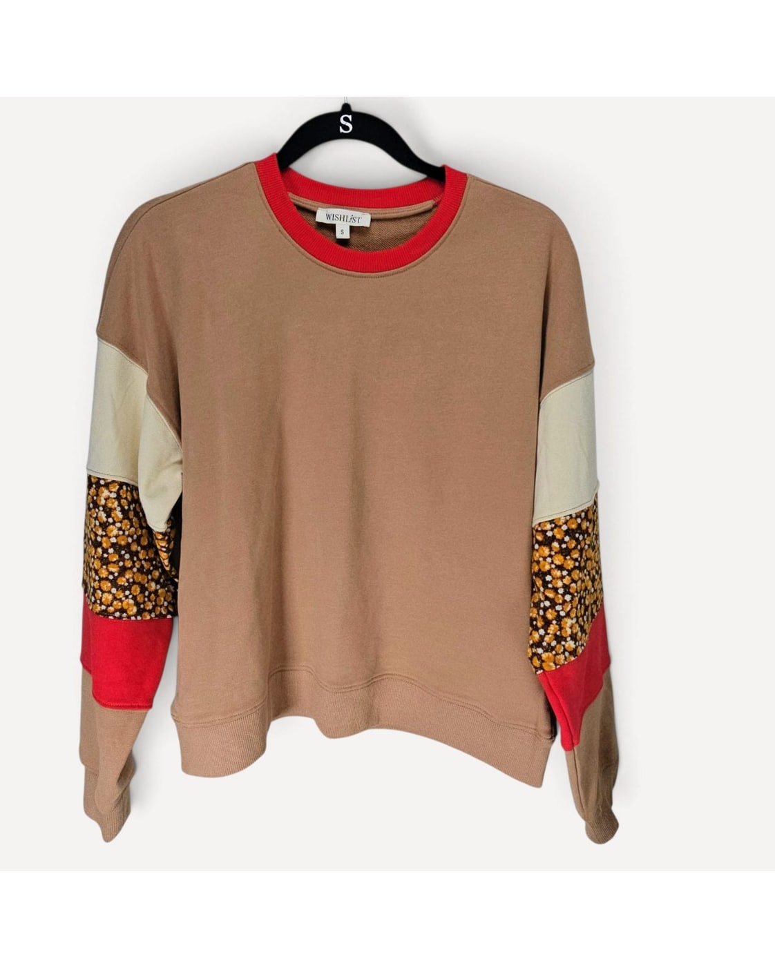 Wishlist Colorblock Floral Sleeve Sweatshirt