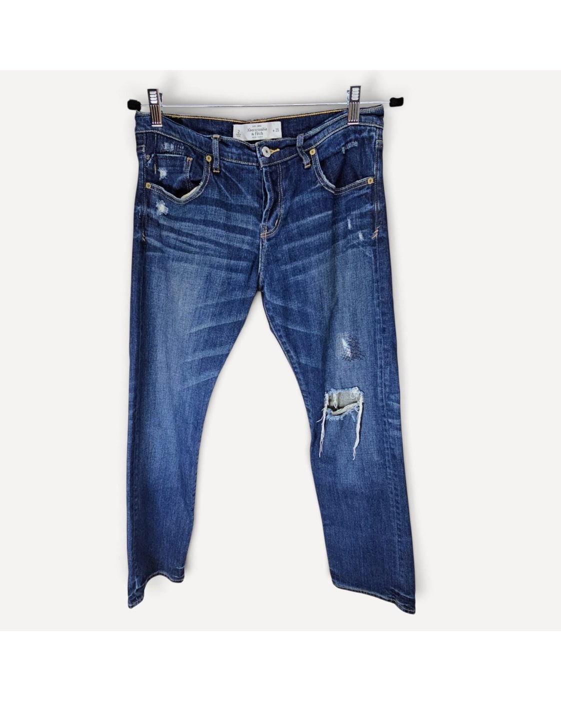 Abercrombie & Fitch Distressed Straight Leg Jeans