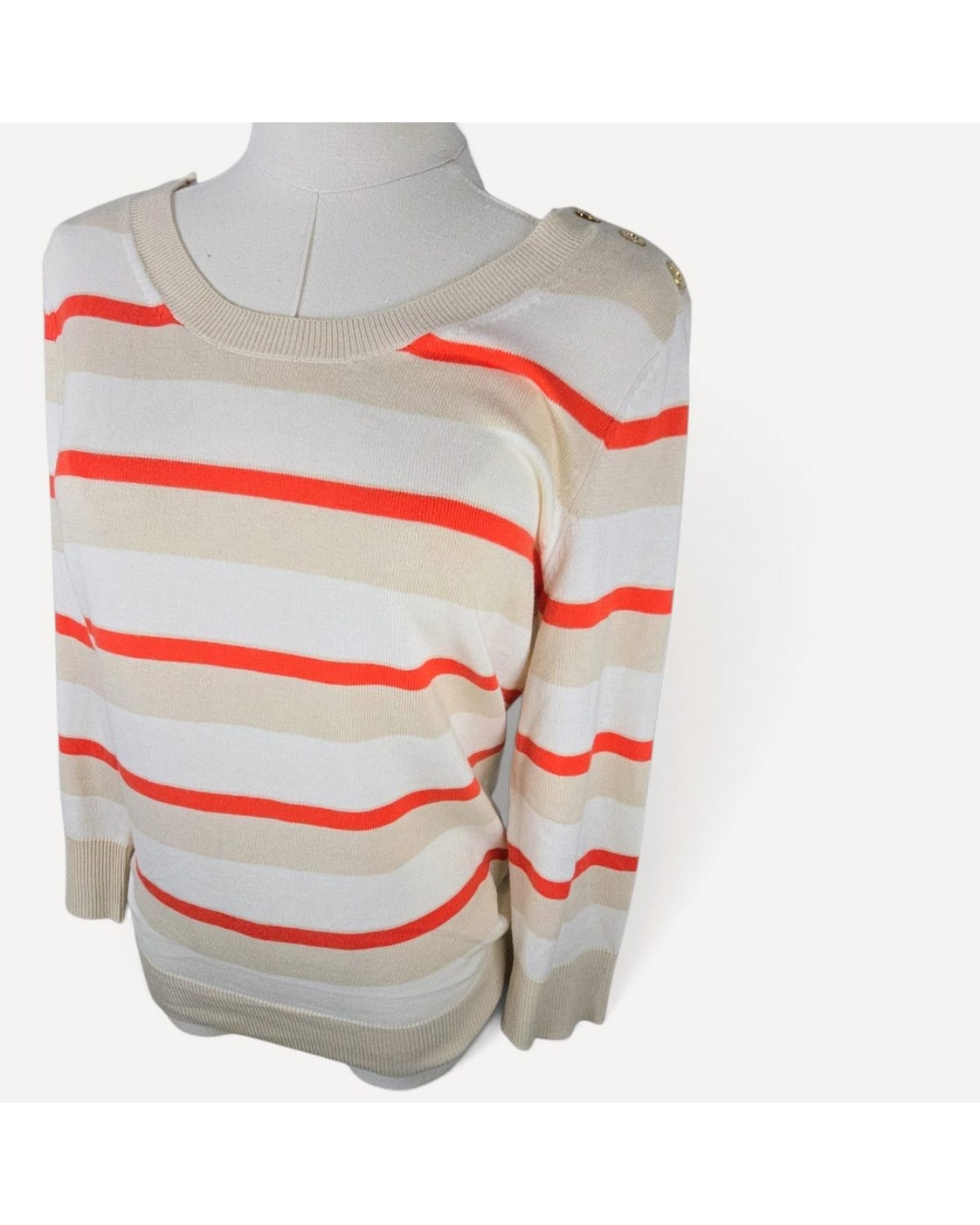 Banana Republic Striped Shoulder-Button Sweater