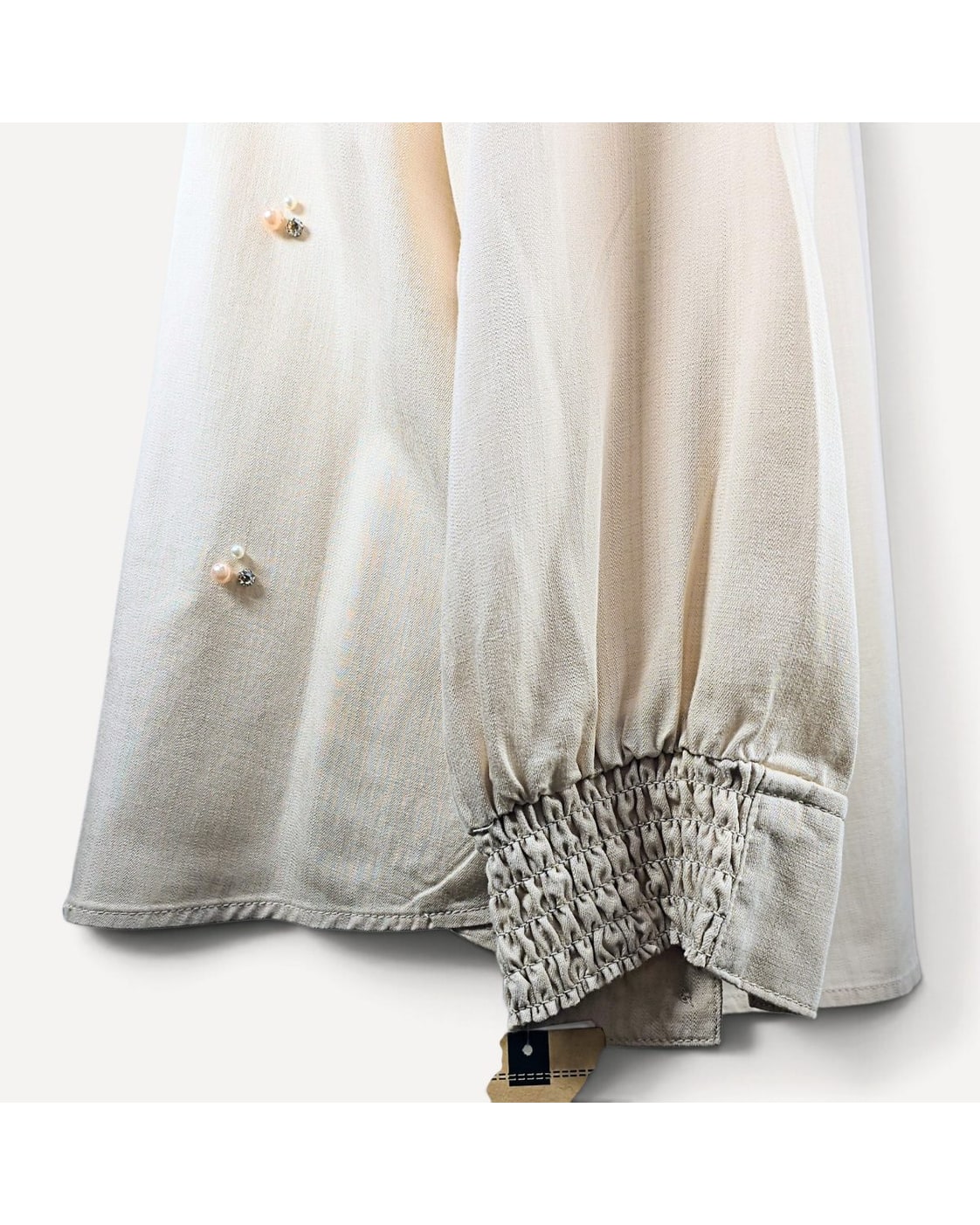 Beige Democracy Embellished Pearl Button Down - #BN7640A5HY, size S – photo 2