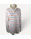 Blue Vineyard Vines Striped Quarter-Zip Pullover, size M
