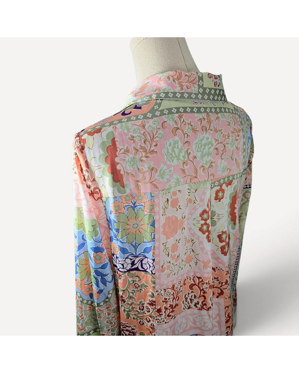 Multicolor Joie Patchwork Floral Popover Blouse - #1281799, size M – photo 2