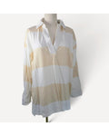 Beige Stradivarius Striped Popover Blouse, size XS