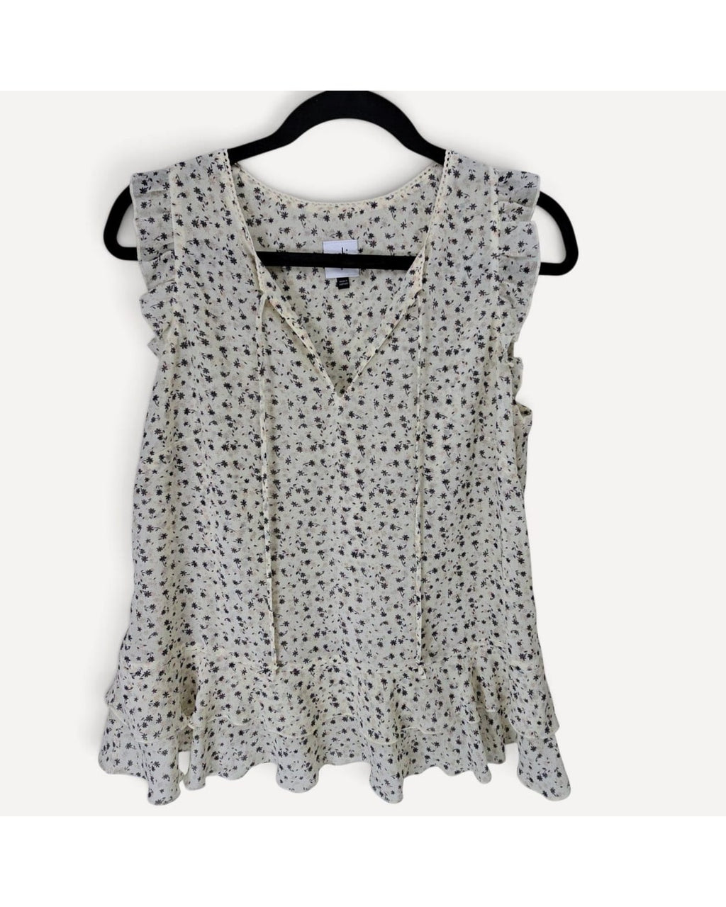 Multicolor Cabi Ditsy Floral Ruffle Peplum Blouse - #6109, size S