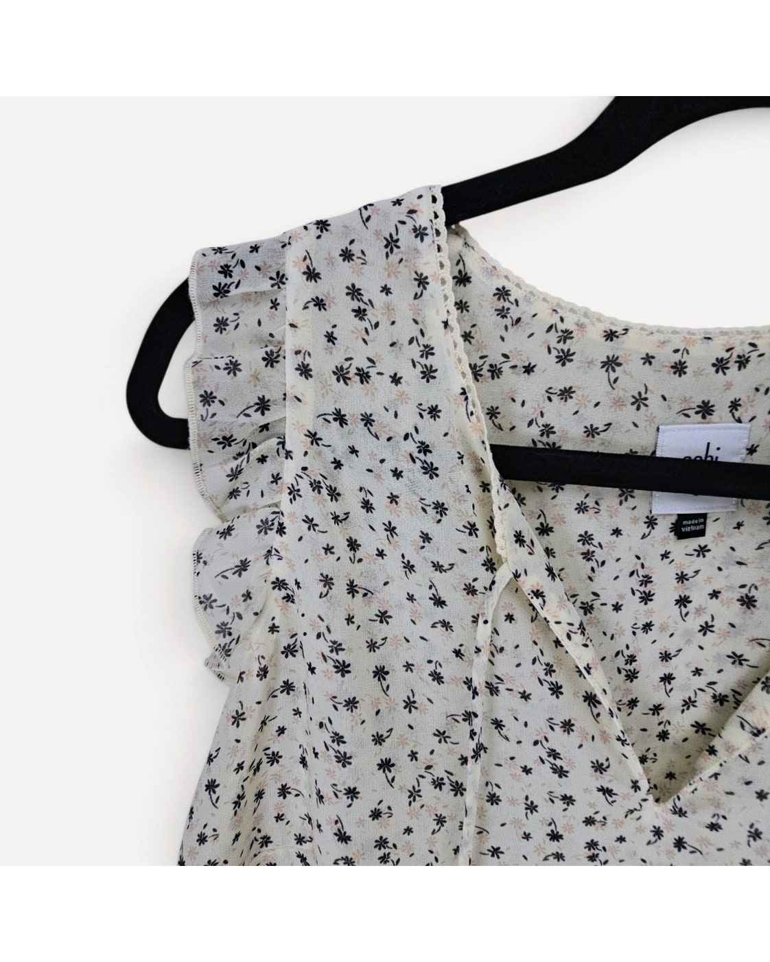 Multicolor Cabi Ditsy Floral Ruffle Peplum Blouse - #6109, size S – photo 2