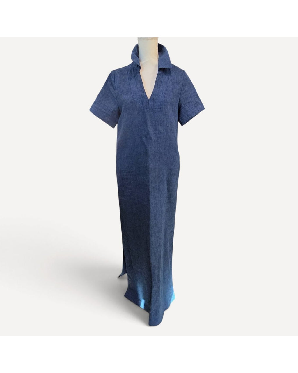 Navy Banana Republic Linen Polo Collar Maxi Dress, size S