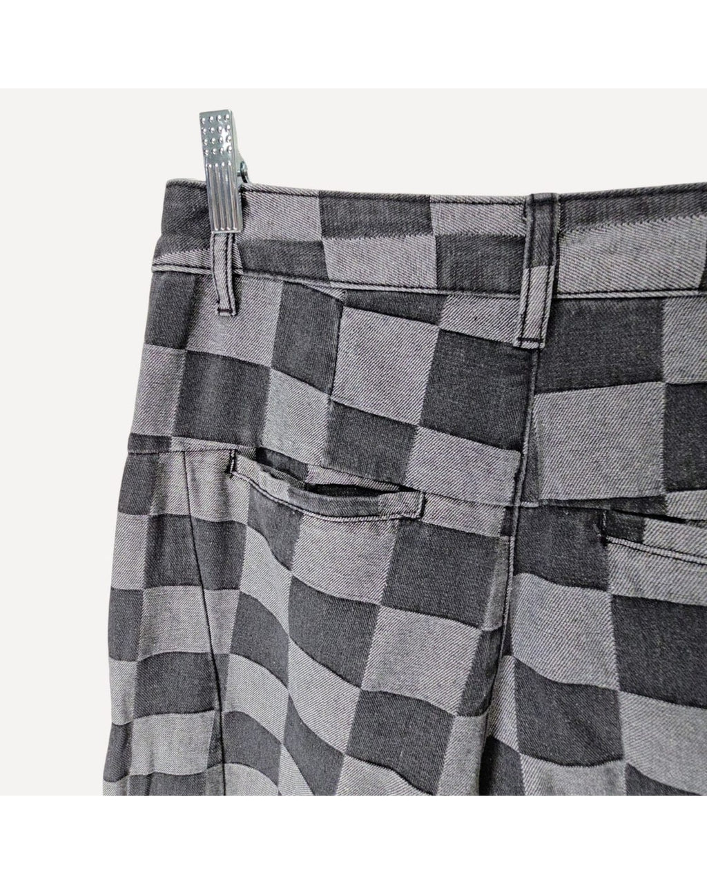 Grey Unbranded Checkered Wide Leg Jeans - #NH9ZWU, size 6 – photo 2