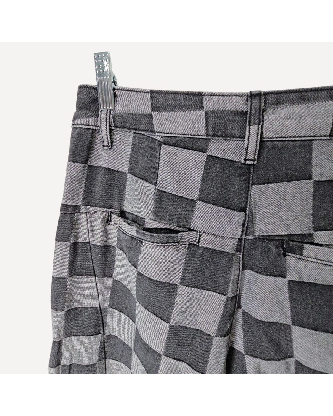 Grey Unbranded Checkered Wide Leg Jeans - #NH9ZWU, size 6 – photo 2