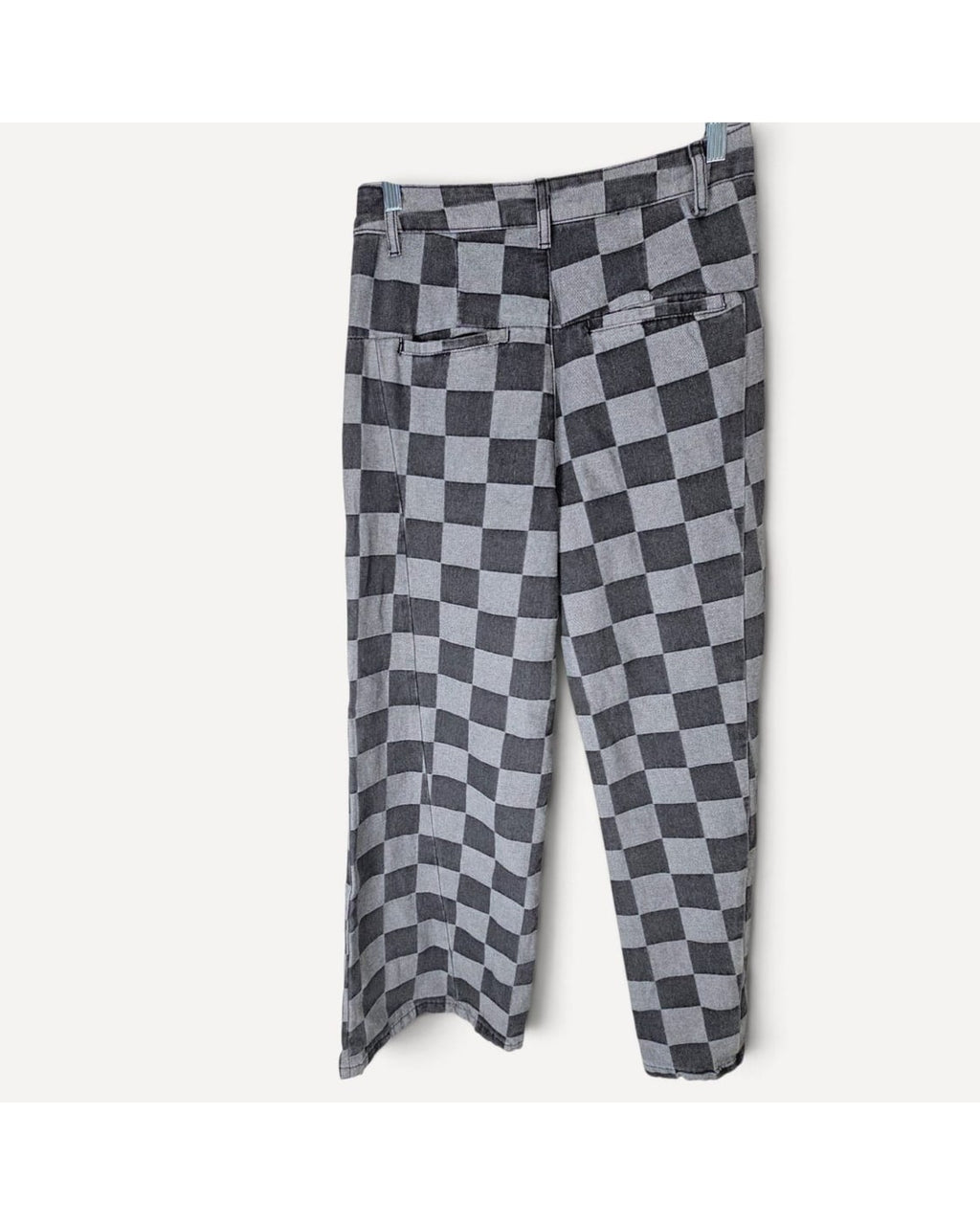 Grey Unbranded Checkered Wide Leg Jeans - #NH9ZWU, size 6 – photo 3