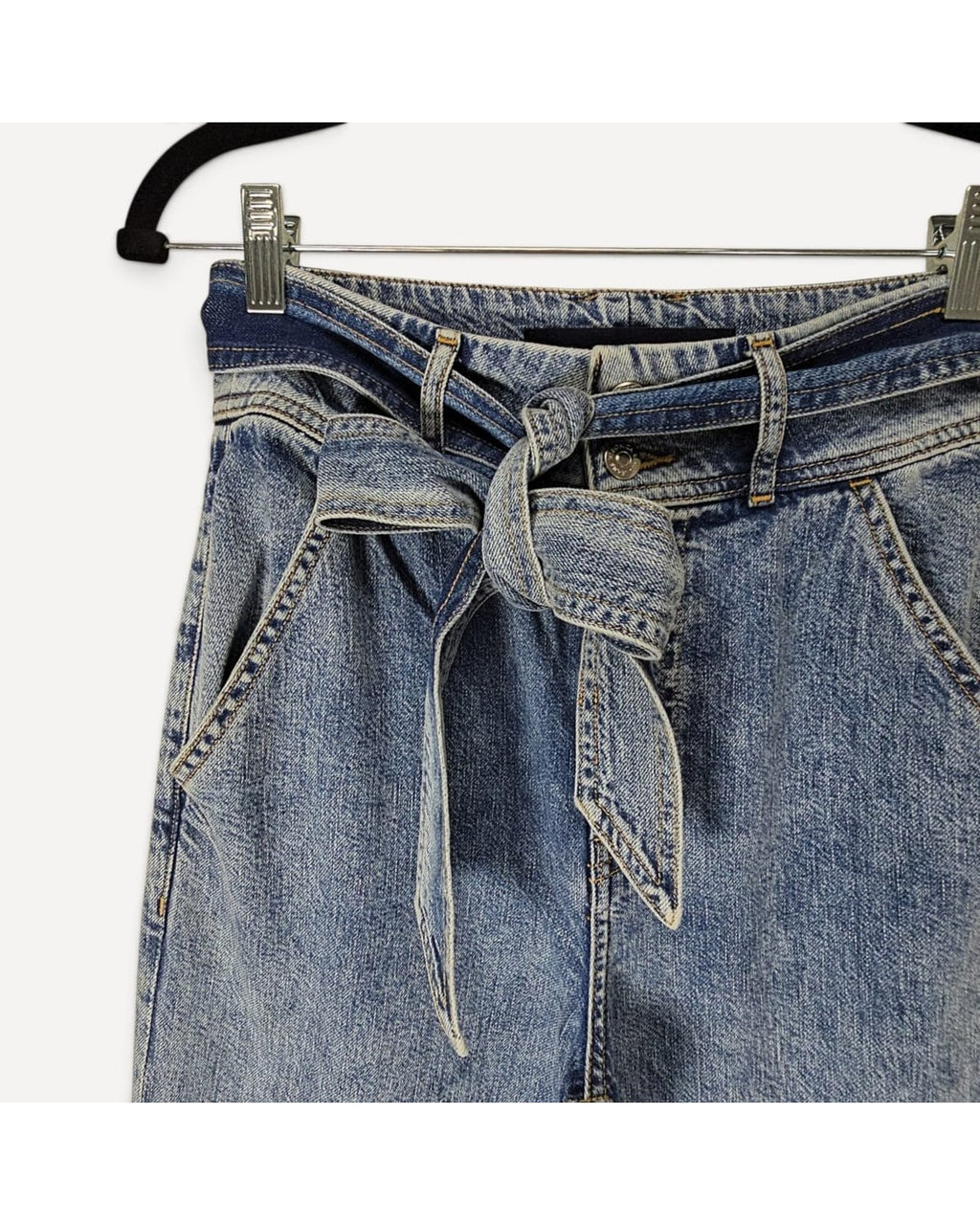 Blue Veronica Beard Belisa Wide Leg Cargo Jean, size 26 – photo 2