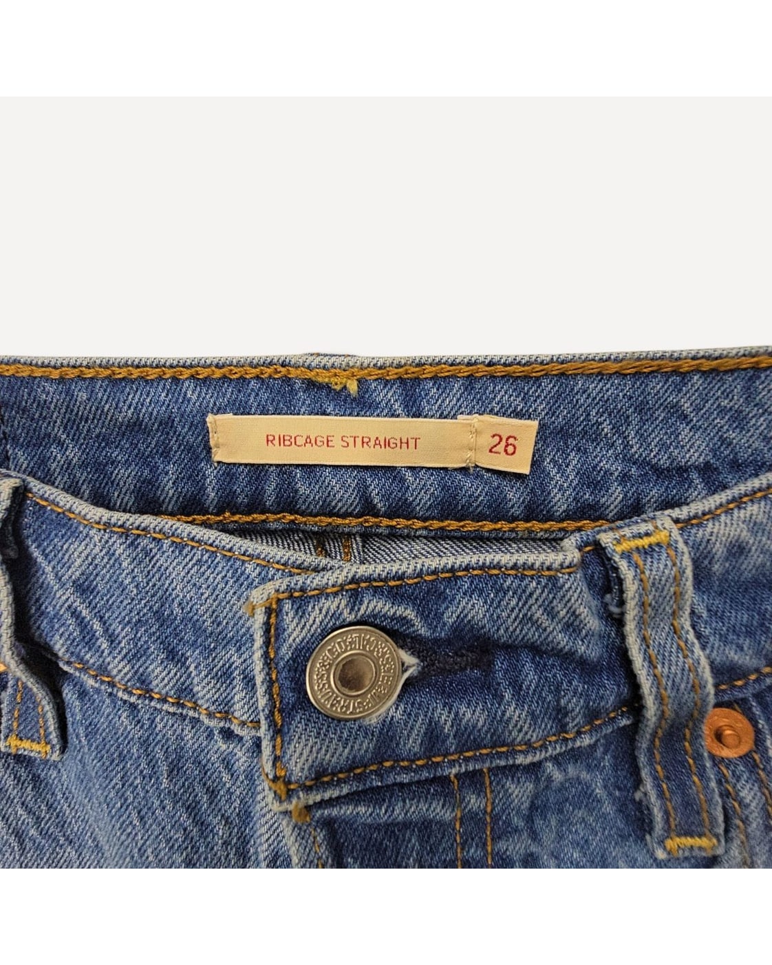 Blue Levi's Ribcage Straight Jeans 26x32, size 26 – photo 3