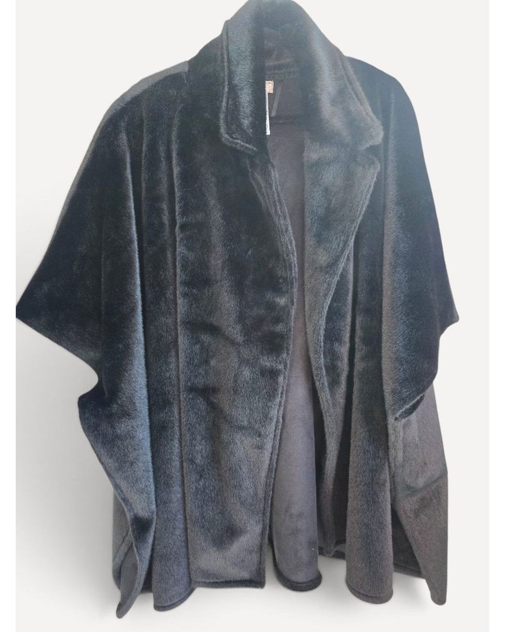 Grey Free People Faux Fur Draped Cape Wrap, size One Size