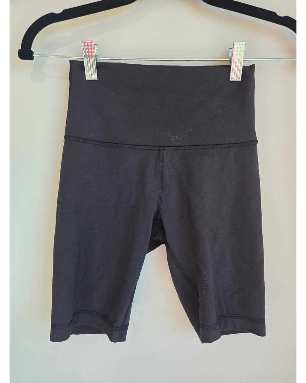 Black Lululemon High-Rise Biker Shorts, size 4