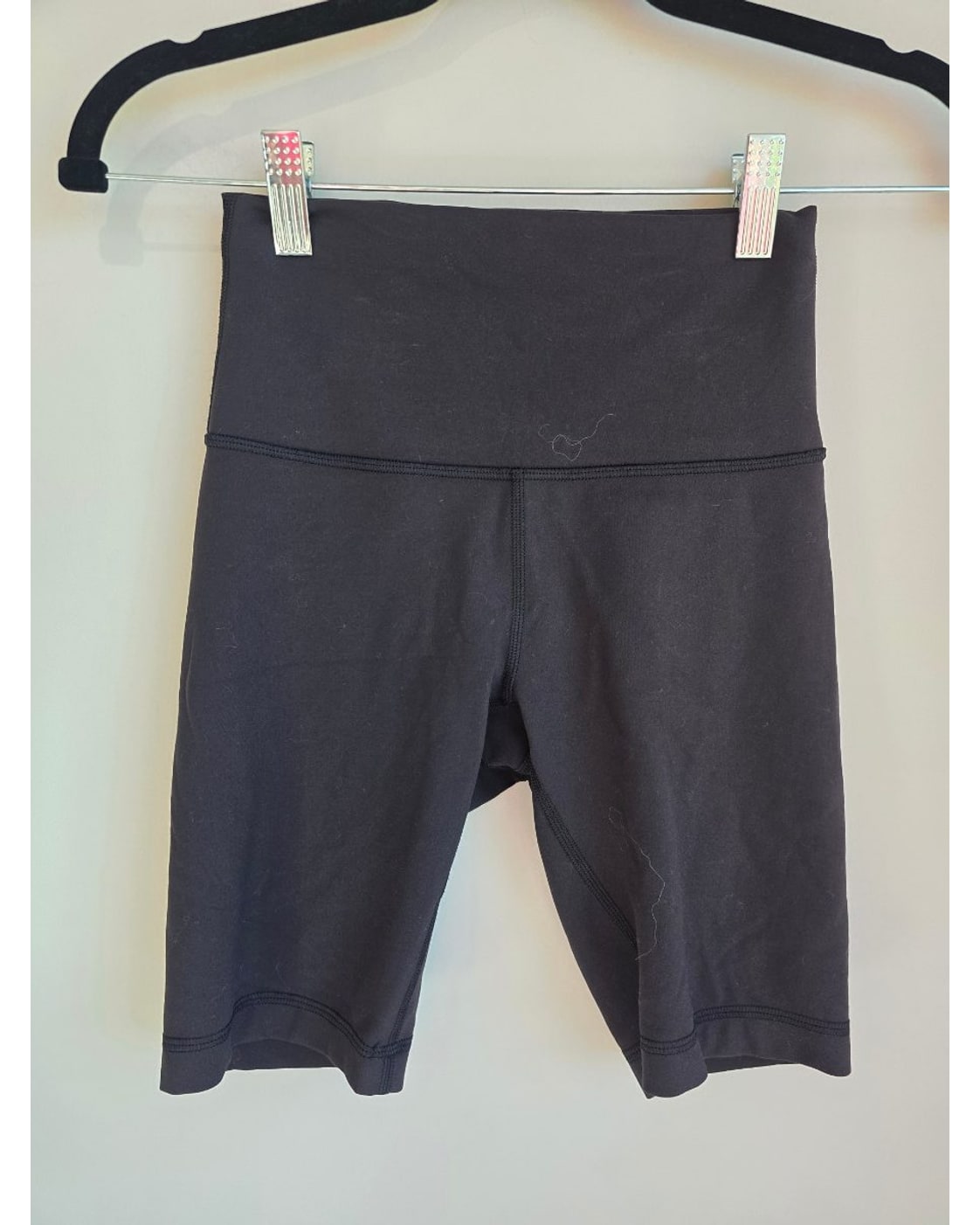 Black Lululemon High-Rise Biker Shorts, size 4