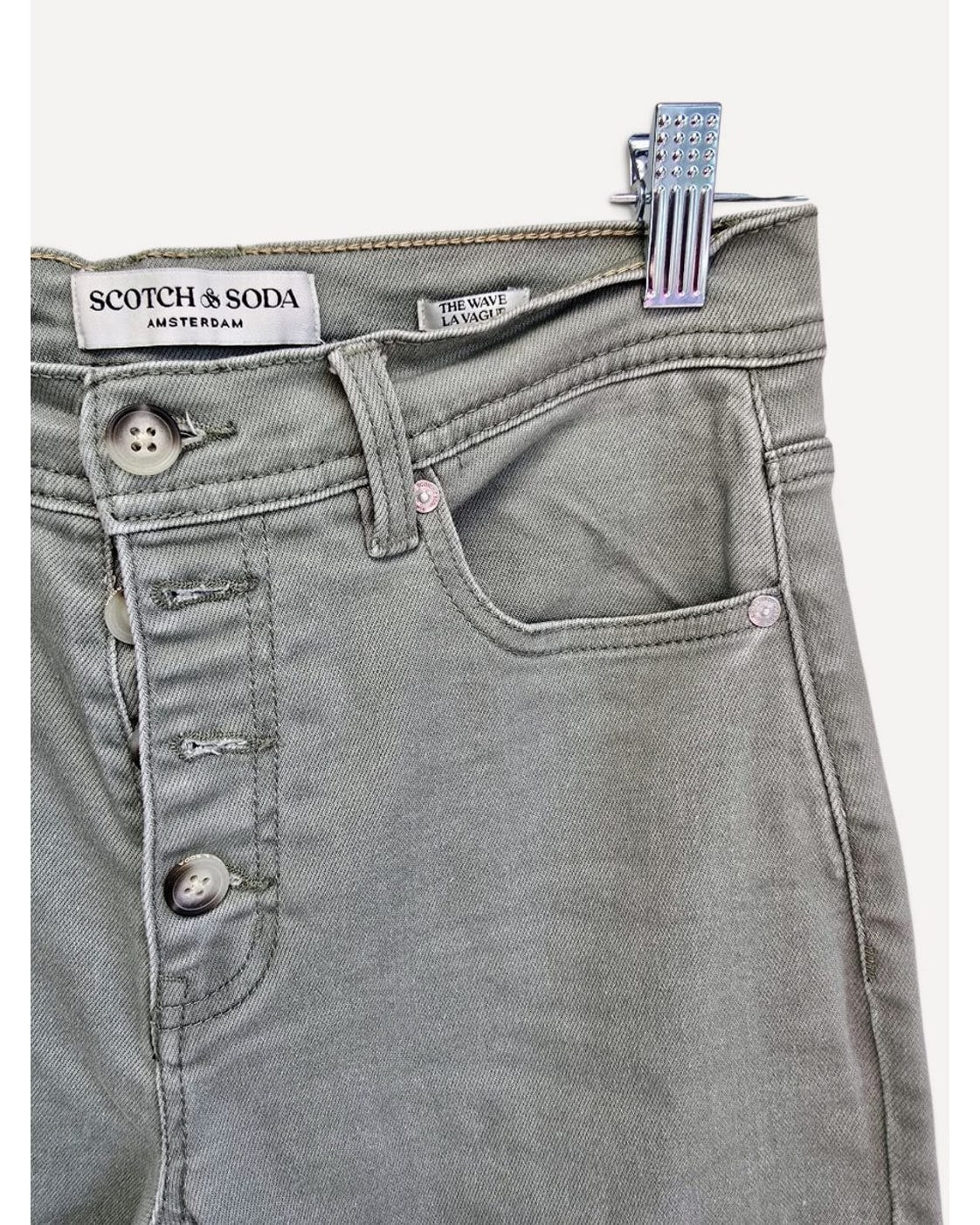 Green Scotch & Soda The Wave Cropped Wide Leg Jeans, size 2/26 – photo 3