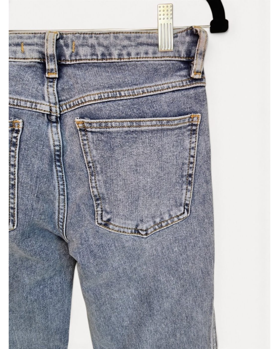 Blue Free People Raw Hem Cropped Straight Jeans - #61855-16515125, size W27R – photo 5