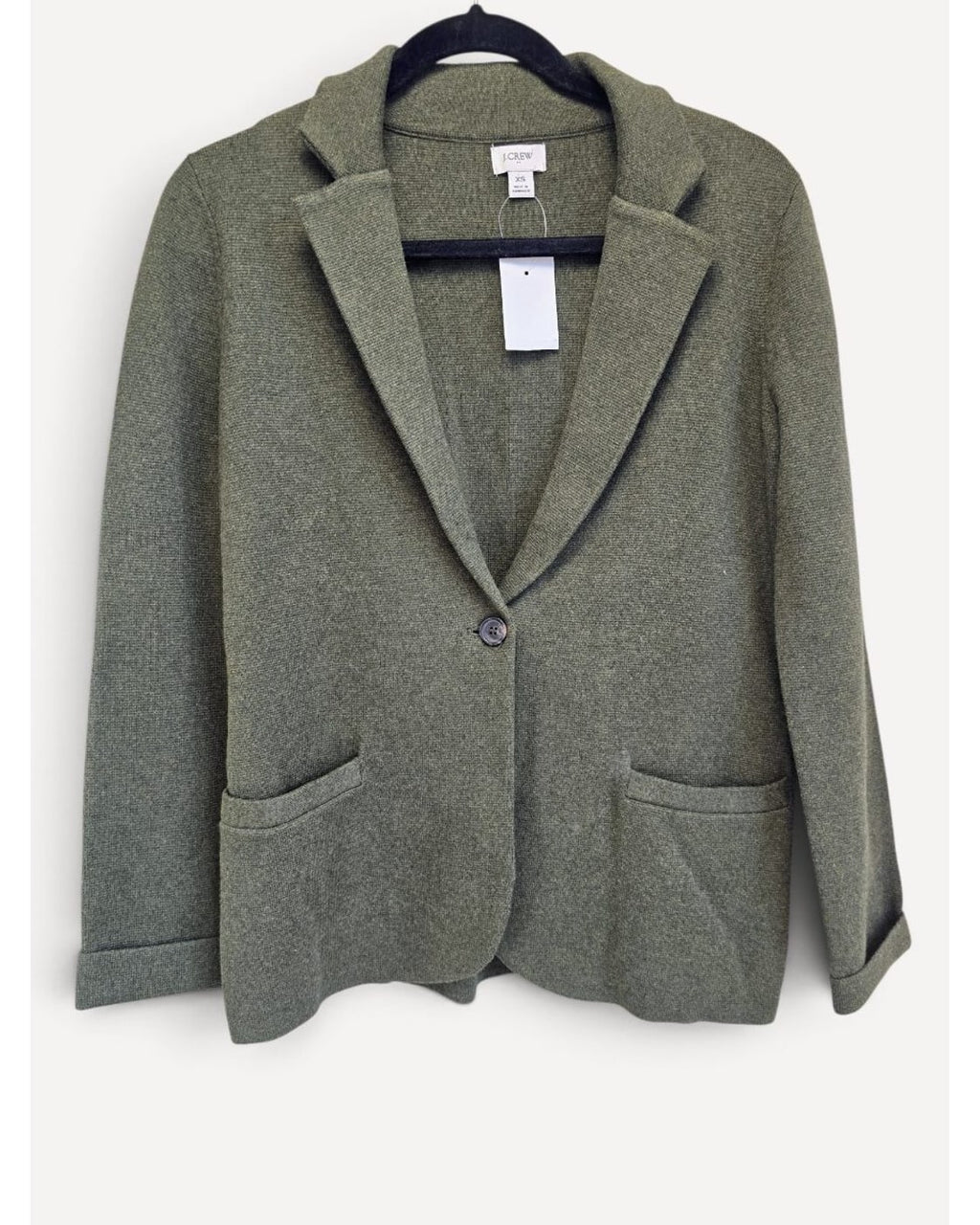 Green J.Crew Knit Blazer - #BF227, size XS