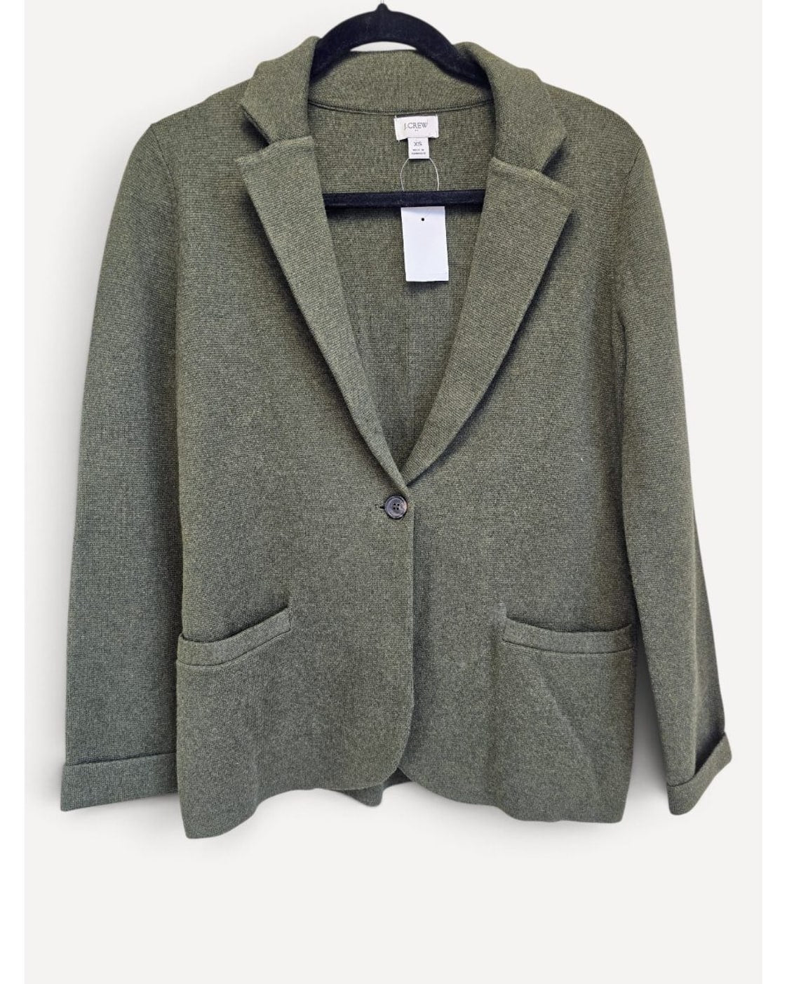 Green J.Crew Knit Blazer - #BF227, size XS