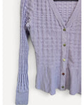 Purple Whbm Outlet Textured Knit Peplum Cardigan, size M