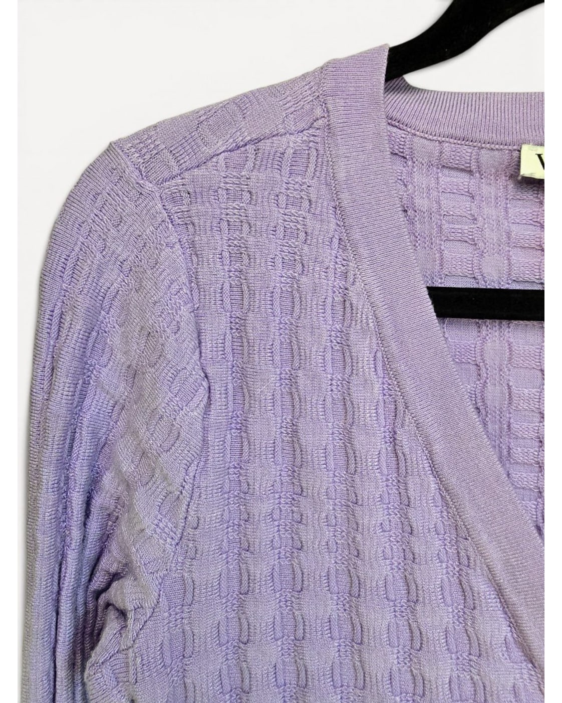 Purple Whbm Outlet Textured Knit Peplum Cardigan, size M – photo 3