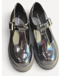 Black Madden Girl Patent T-Strap Platform Mary Janes - #24380, size 7.5