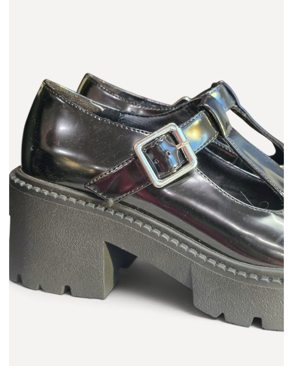 Black Madden Girl Patent T-Strap Platform Mary Janes - #24380, size 7.5 – photo 3