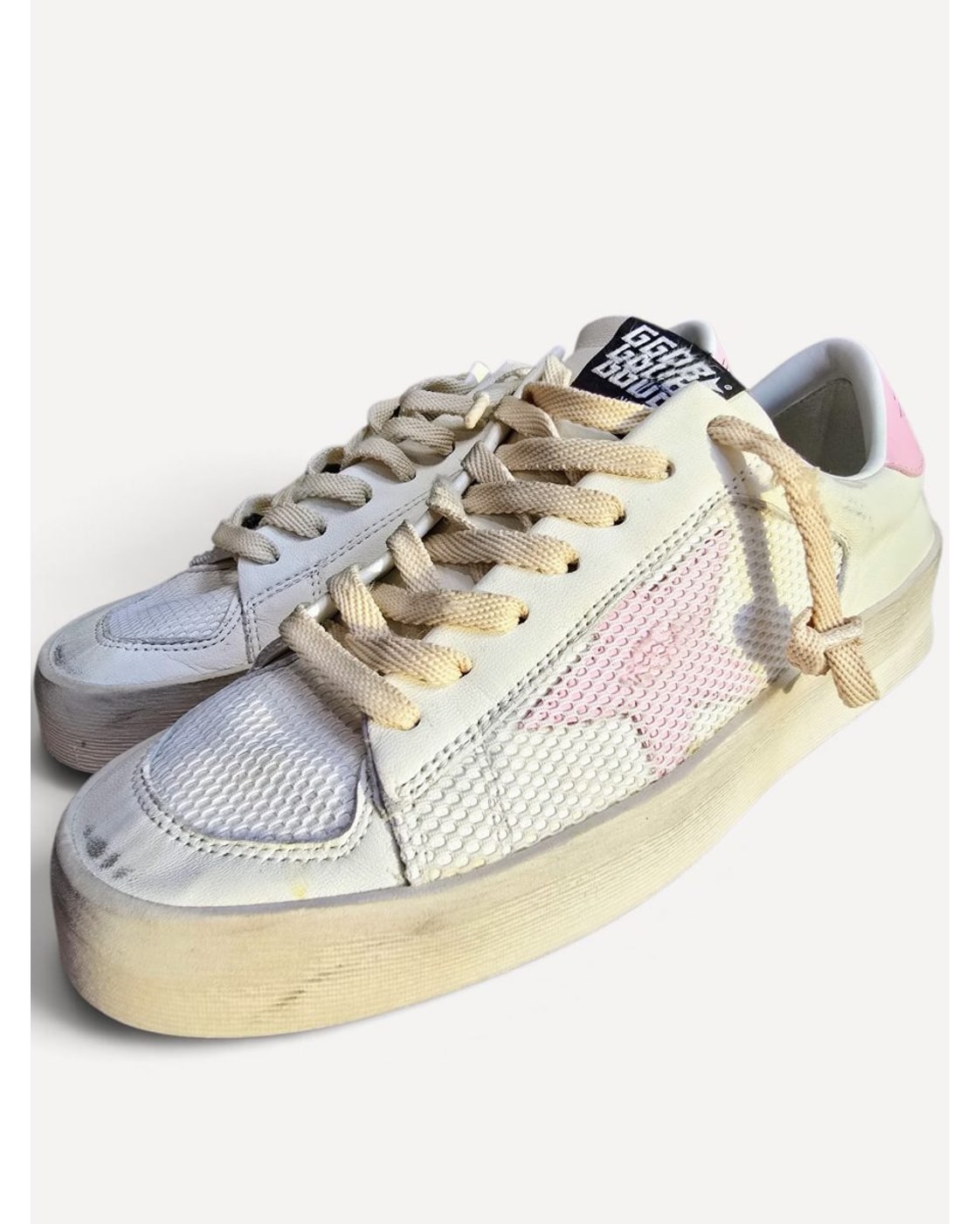 Pink Golden Goose Stardan Low-Top Sneakers - #4194, size 7.5
