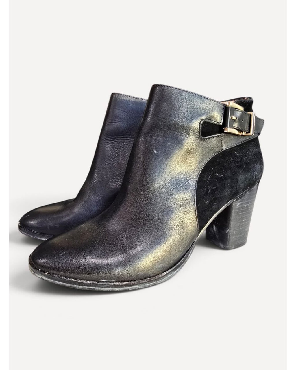 Black Louise ET Cie Vasca Buckle Ankle Booties, size 8M / 38