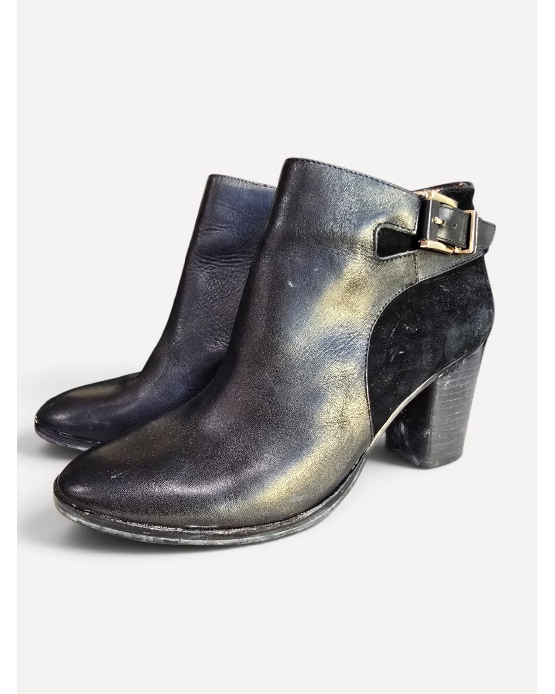 Black Louise ET Cie Vasca Buckle Ankle Booties, size 8M / 38