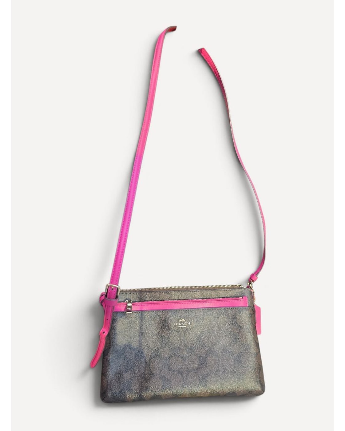 Pink Coach Signature Triple Compartment Crossbody, size L