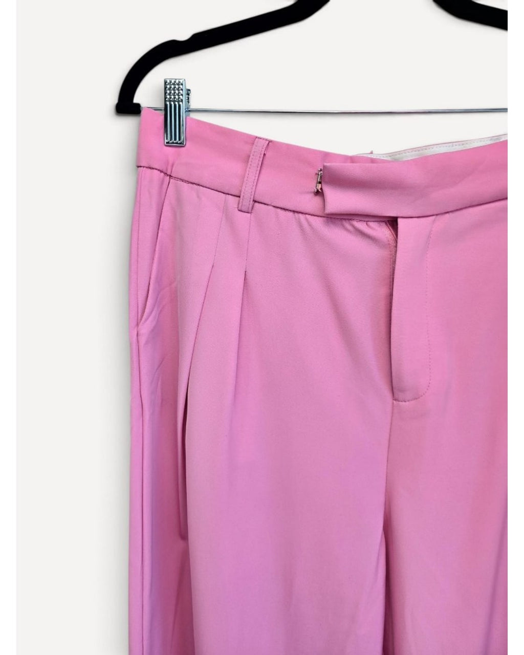 Pink Papermoon Pleated Wide Leg Trousers, size L – photo 2