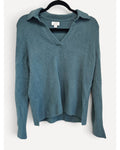 Blue J.Crew Extra-Soft Collared V-Neck Sweater, size S