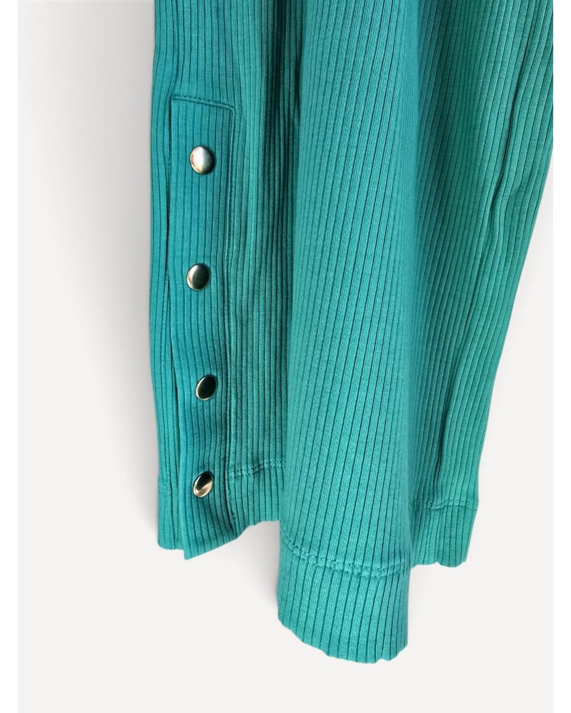 Blue Terez Snap-Ankle Wide Leg Knit Pants, size L – photo 3