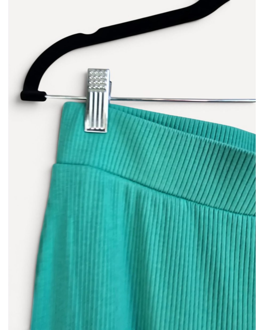 Blue Terez Snap-Ankle Wide Leg Knit Pants, size L – photo 4