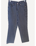 Navy Judy Blue Pinstripe Straight Fit Jeans, size 14W