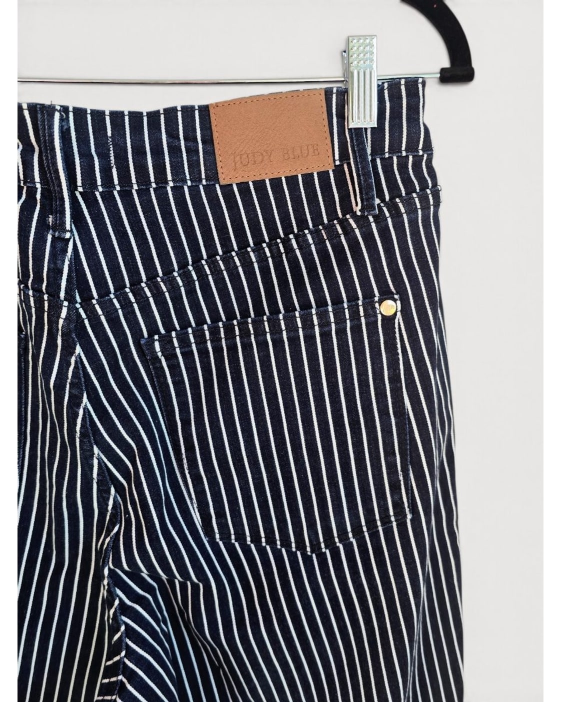 Navy Judy Blue Pinstripe Straight Fit Jeans, size 14W – photo 2