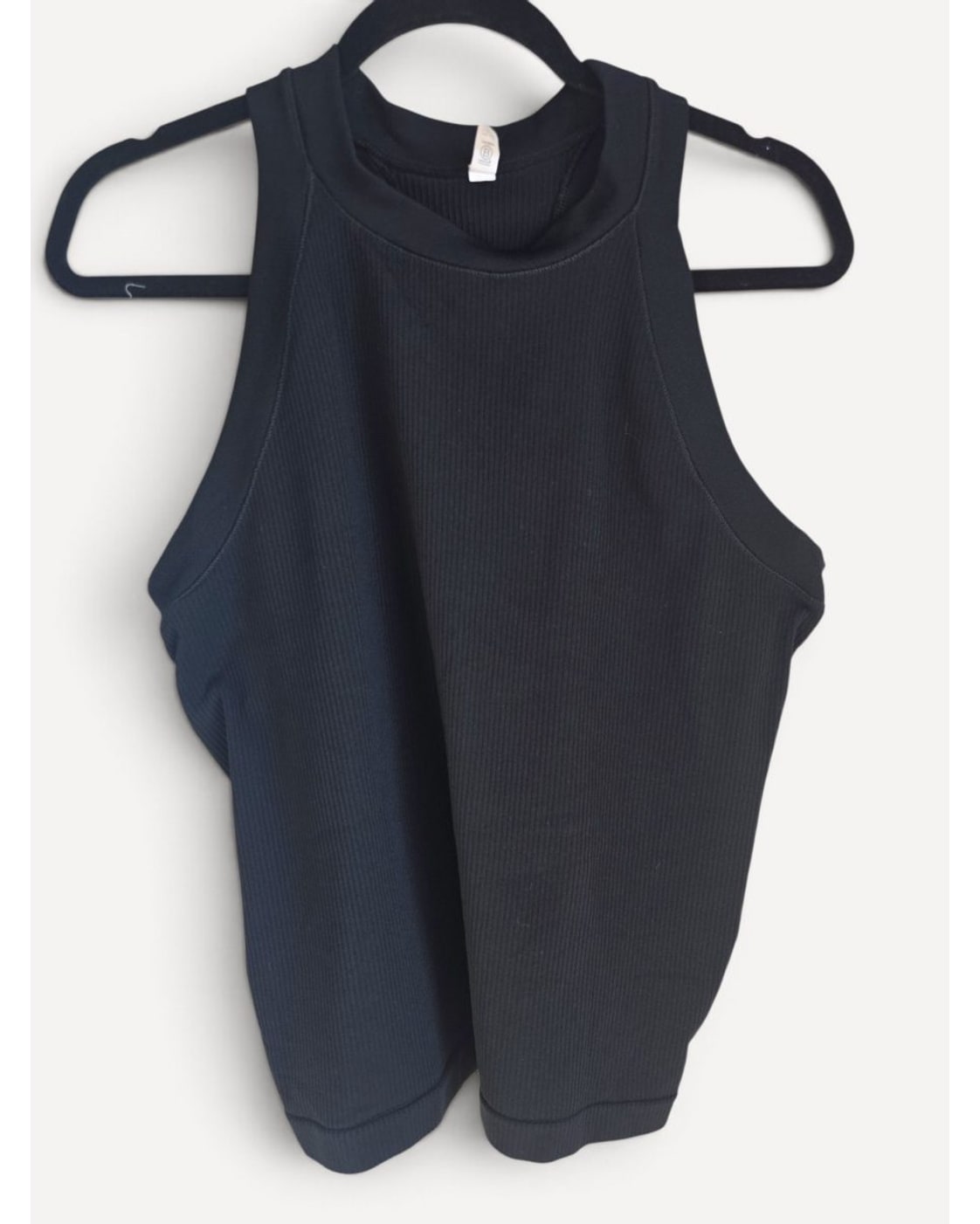 Black Athleta High-Neck Ribbed Tank, size 1X